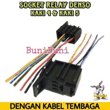 SOCKET RELAY DENSO / Soket Rumah Relay Mini Denso Biru Kaki 4 Pin & 5 Pin Kabel Full Tembaga SOCKET 