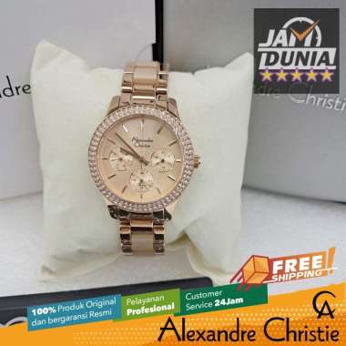 JAM TANGAN WANITA ALEXANDRE CHRISTIE CHRONOGRAPH ORIGINAL ROSE GOLD 2914 AC 2914 AC2914 ACF2914 JAM