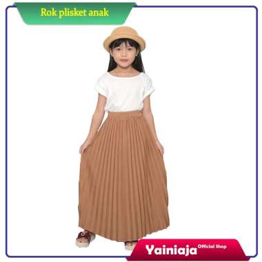 KidsFashion Korean Style Rok Plisket Anak Perempuan Panjang Pinggang Karet 6-9M Putih