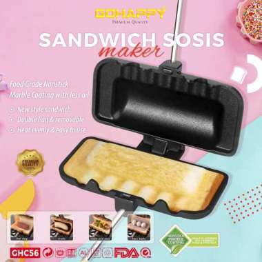 [TERVIRAL] Gohappy Pembuat SANDWICH SOSIS MAKER Alat Cetakan hotdog ROTI ANTI LENGKET Sandwich sosis