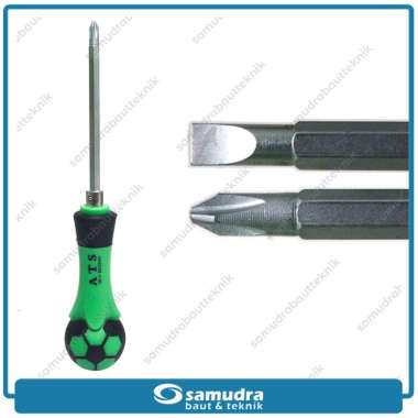 Obeng Bola 2 Arah ATS 5" Plus Minus Bolak Balik Two Way Screwdriver