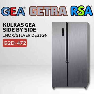 KULKAS GEA G2D-472 SIDE BY SIDE INOX SILVER G2D472 G2D 472