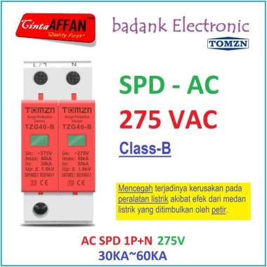 AC SPD 1P+N 275V 30KA-60KA Surge Protect Device House Office Arrester