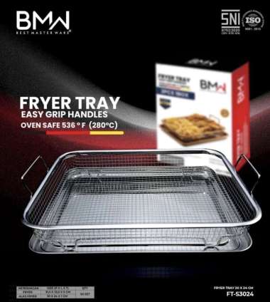 BMW SARINGAN TIRISAN GORENGAN FRYER TRAY STAINLESS 30 CM GAGANG TEBAL PUAS ORIGINAL RESMI!