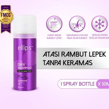 ELLIPS Hair Dry Shampoo Fruity - Blossom | Anti Lepek Instan, Rambut Segar & Bervolume