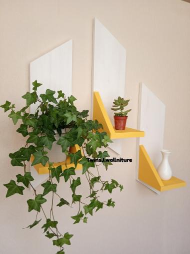 TwinsJ wallniture. 2pcs Rak Tanaman. Rak hiasan dinding. Rak vas. Rak Kaktus. Tempat tanaman.