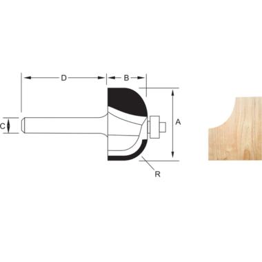 Mata Router Cove Bit OSSEL Mata Trimmer cove router bit cove bit 6mm