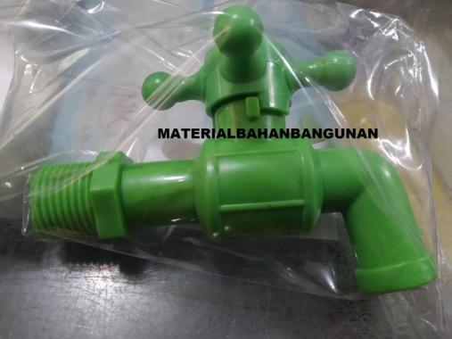 Keran Saluran Air Kamar Mandi 1/2 Inch Plastik Baling Baling PVC Hijau