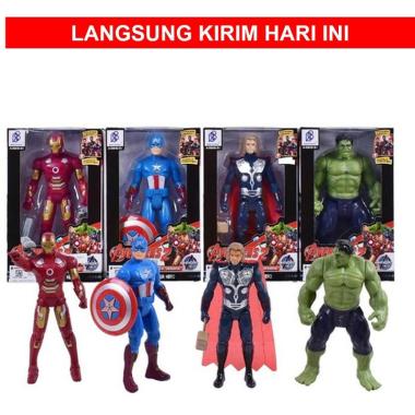 BESAR 19 CM Mainan Robot Action Figure Avenger IRON MAN HULK CAPTAIN AMERICA Avengers THOR SPIDERMAN