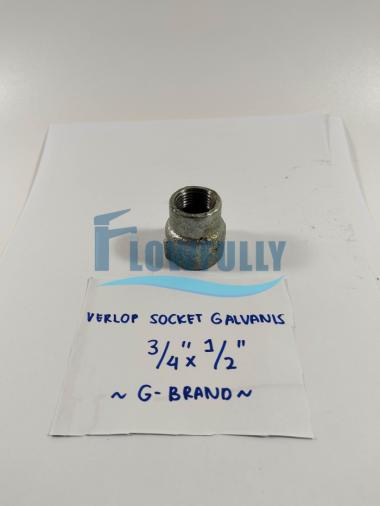 REDUCER SOCKET BESI GALVANIS 3/4 x 1/2 INCH G BRAND VERLOP SOK SOCK