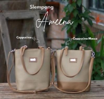 TAS SELEMPANG AMEENA RUMAH WARNA MOCCA CAPUCINO