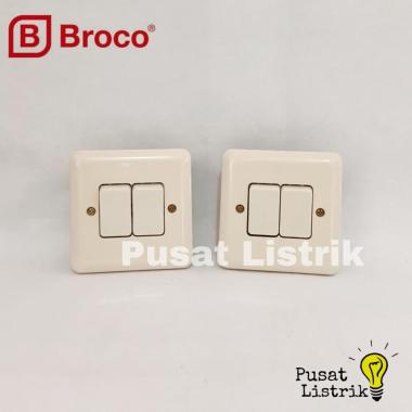 IB Saklar Seri 6622U New Gee Broco Double Switch Inbow Cream Broco