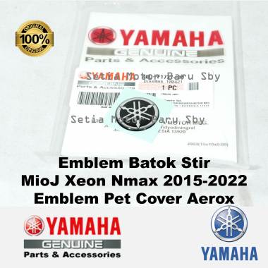 Emblem Logo Stiker Timbul Batok Stir All New Nmax N Max Old MioJ Xeon Asli Original Yamaha Surabaya 