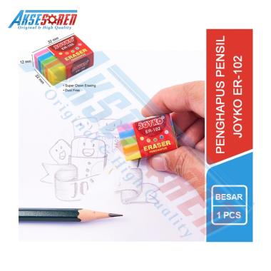 Aksesoren Penghapus Pensil Joyko ER-102 [1 Pcs] / Eraser Pencil 1 Pack / Penghapus Hapusan Kecil War