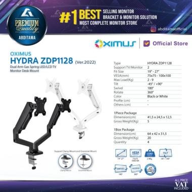 Bracket TV Monitor LED LCD Gas Spring OXIMUS ZDP1128 1128 Tilt Swivel warna Hitam