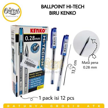 1 PCS BOLPEN HI TECH 0.28 MM KENKO PULPEN BALLPOINT GEL HI TEC BIRU