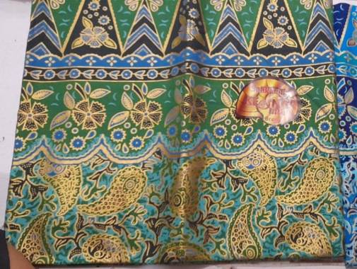 Kain Kamen batik halus bali motif Keong lembaran Hijau