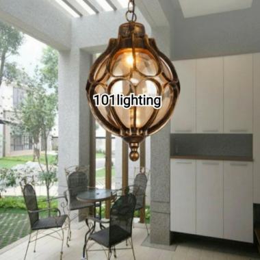 Lampu Gantung Teras Klasik Outdoor 712H/S Hitam
