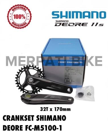 Crank Set Gear Shimano Deore M5100 32T Single Speed HollowTech 2