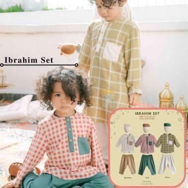 Aubreyshome Bohopanna Setelan Baju Koko Muslim Anak - Ibrahim Set Multicolor