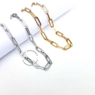 Zafa Kalung Titanium Pria Rantai Audie 50 cm Gold
