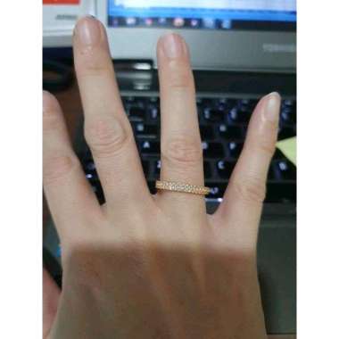 Cincin Listring Rantai 2 in 1 Koleksi Josean Elegant Emas Asli