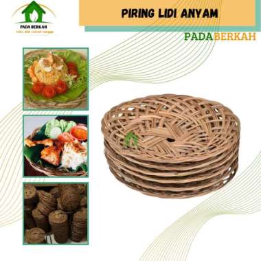 Piring Anyaman Lidi Rotan Bambu Murah Satuan Tempat Makan Piring Anyam