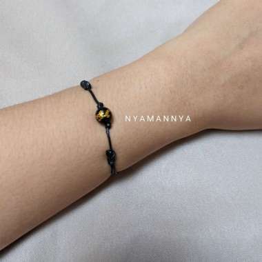 Gelang Tali Korea Waterproof Bola Naga Emas Hitam Namas Series