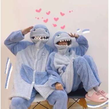 VERISH Pajamas set import korea piyama atasan celana 1 set wanita pria oversized baju tidur big size