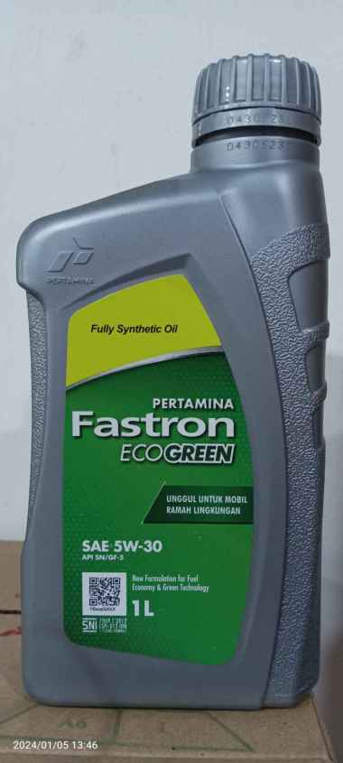 Pertamina FASTRON ECOGREEN, SAE 5W-30 API SN ILSAC GF 5 Oli Mobil [1 Liter]