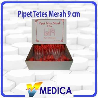 Pipet Tetes Dot Merah / Pipet Kaca - 9cm