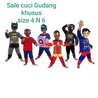 BAJU TOPENG SIZE 4 DAN 6 / BAJU KOSTUME ANAK SUPERHERO CAPTAIN AMERICA - HULK