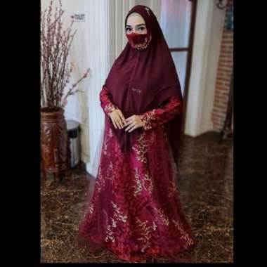GAUN CINDERELLA BERSAYAP SANTHI MUSLIMAH JS BOUTIQUE - Merah