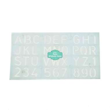 Penggaris Cetakan Huruf 10x19cm 20mm Mal Angka Besar Alfabet Abjad - 1 Buah