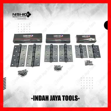 NISHIO Engsel Jendela HITAM Pintu 3 4 5 Inch Tebal Grendel Besi Steel 4 INCH