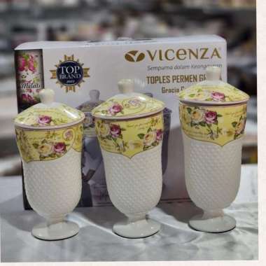 TOPLES KERAMIK SET ISI 3/TOPLES VICENZA MAWAR/TOPLES CANDY VICENZA/ TOPLES PERMEN GARCIA BA905/TOPLE