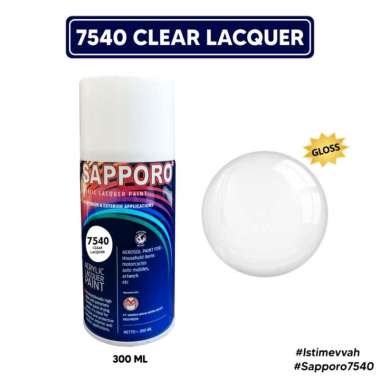 Sapporo Spray Clear lacquer / Clear Glos / Clear Doff / Clear Metallic / Vernis / Cat Semprot Terbai