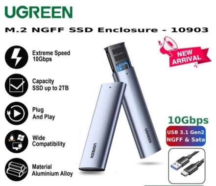ugreen enclosure case M.2 m b key NVME SATA dual protocol harddisk ssd M.2 NGFF SSD