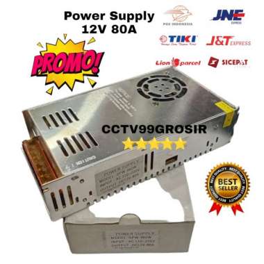 Adaptor 12V 80A Power Supply Switching LED Jaring 80 Ampera 12 Volt Multicolor