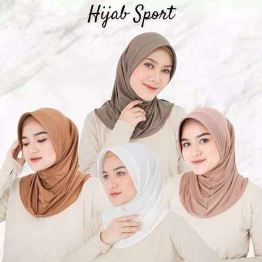 Jilbab Bergo Sport Jersey Nina SIZE S | Hijab Bergo Hamidah Premium BLACK/HITAM