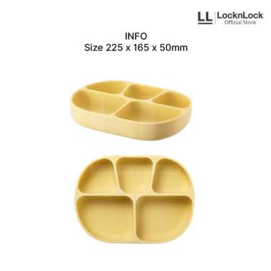 LocknLock Exclusive Kotak Makan MPASI Bayi LittleLuv Silicone Suction Plate - LBB410 Yellow