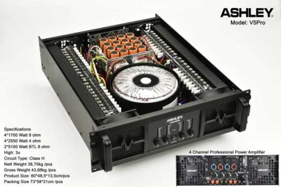 Power Ashley V5PRO Original Amplifier Ashley V 5 PRO 4 Channel Multicolor