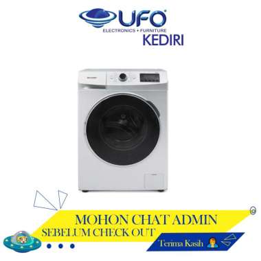 Sharp ESFL1073 W Mesin Cuci 1 Tabung Front Loading Kapasitas 7 KG silver | Bukaan Depan