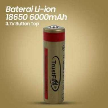 Baterai Cas Recharge 18650 Batere Senter Powerbank 6000mah 3.7V Button