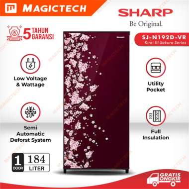 KULKAS SHARP 1 PINTU SJ-N192D-VR / SJ-N192 / SJ-192 184L - MERAH