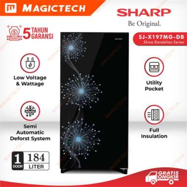 KULKAS SHARP 1 PINTU SJ-X197MG-DB / SJ-X197 / SJ-197 184L - BIRU