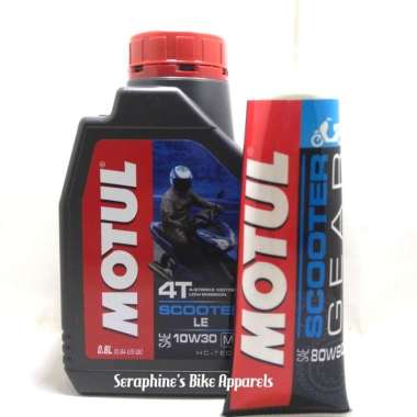 PAKET OLI MOTUL SCOOTER LE 10W30 0.8L + OLI GEAR MOTUL |SEMUA MATIC OK