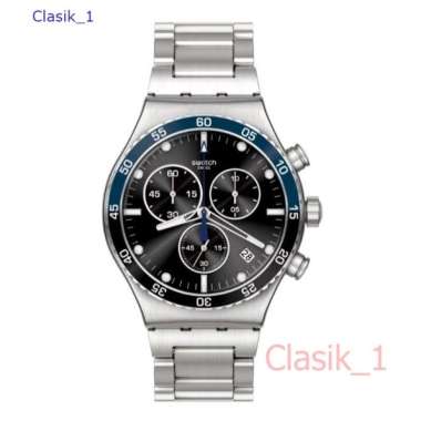 Original 100%!! SWATCH YVS507G DARK BLUE IRONY Jam Tangan Pria Garansi Resmi 2 Tahun