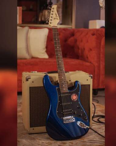 JS Guitars JS ST-2 HSS Nova Series Cobra Blue Electric Guitar