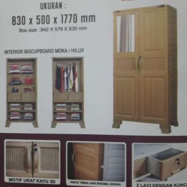 Lemari BCW Moka BCW.3D 8577 G LCK 8577.G.LCK Gantung Napolly Napoly